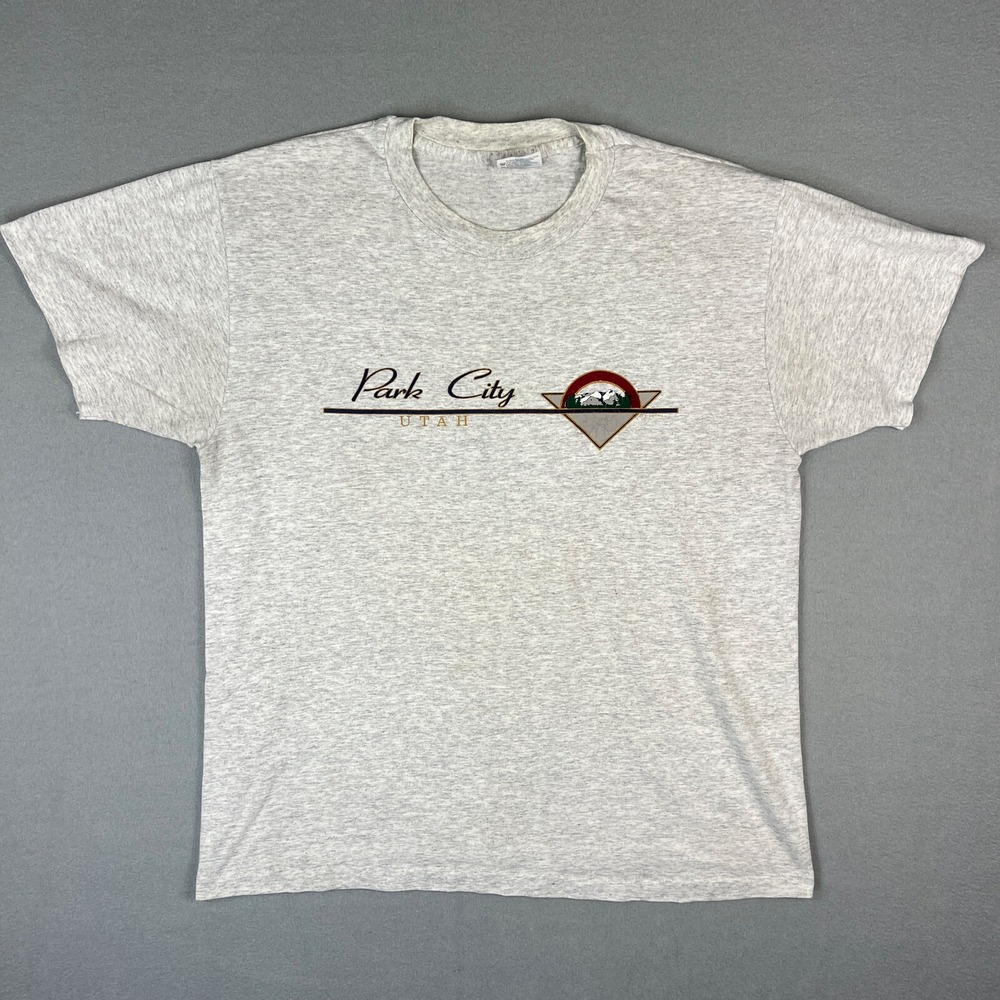 VTG Park City Utah T Shirt Fits‎ Medium Distressed Hanes 1990s Made in USA